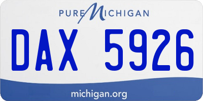 MI license plate DAX5926