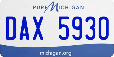 MI license plate DAX5930
