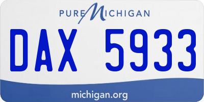 MI license plate DAX5933