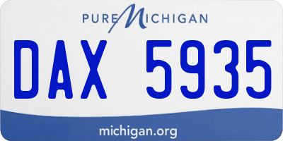 MI license plate DAX5935