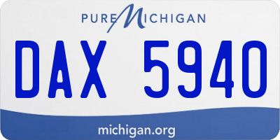 MI license plate DAX5940