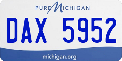 MI license plate DAX5952