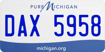 MI license plate DAX5958