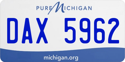 MI license plate DAX5962