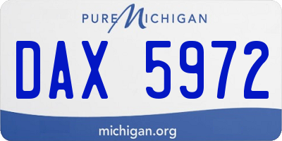 MI license plate DAX5972