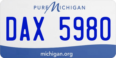 MI license plate DAX5980