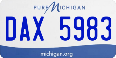 MI license plate DAX5983