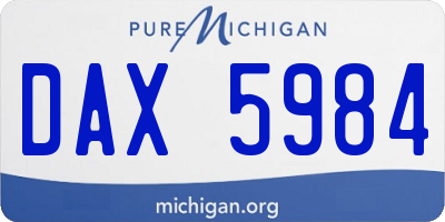 MI license plate DAX5984