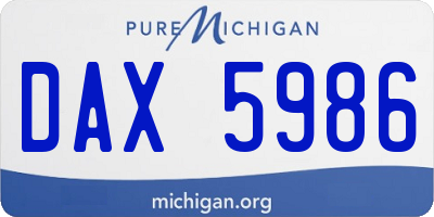 MI license plate DAX5986