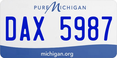 MI license plate DAX5987