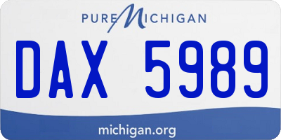 MI license plate DAX5989