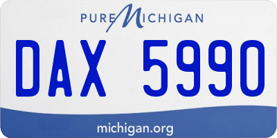 MI license plate DAX5990