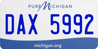 MI license plate DAX5992