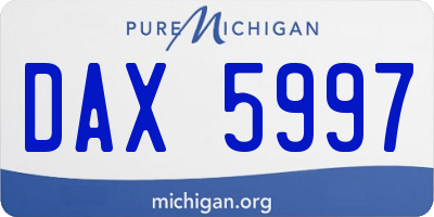 MI license plate DAX5997