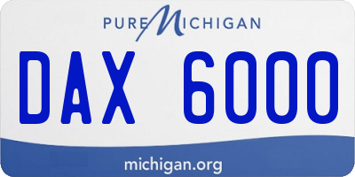 MI license plate DAX6000