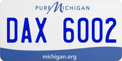 MI license plate DAX6002