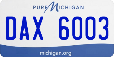 MI license plate DAX6003