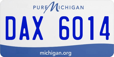 MI license plate DAX6014