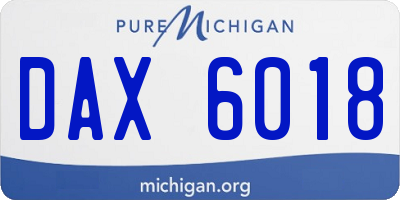 MI license plate DAX6018