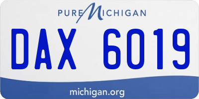 MI license plate DAX6019