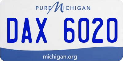 MI license plate DAX6020