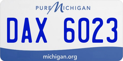 MI license plate DAX6023