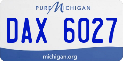 MI license plate DAX6027