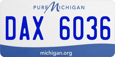MI license plate DAX6036