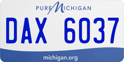MI license plate DAX6037