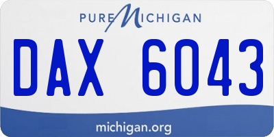 MI license plate DAX6043