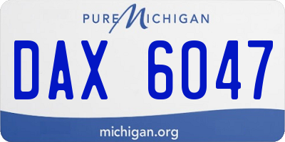 MI license plate DAX6047