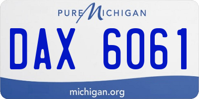 MI license plate DAX6061