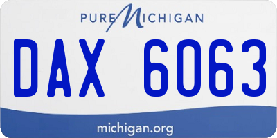 MI license plate DAX6063