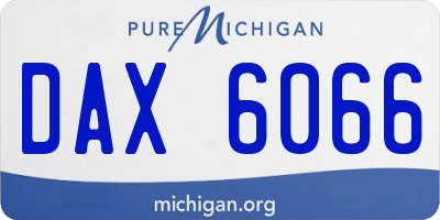 MI license plate DAX6066
