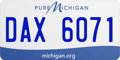 MI license plate DAX6071
