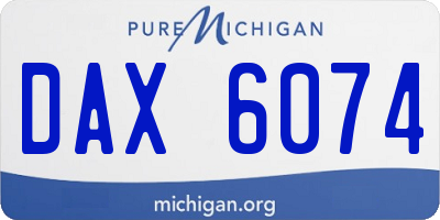 MI license plate DAX6074