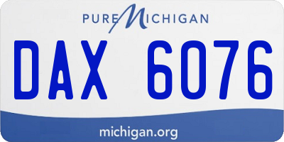 MI license plate DAX6076