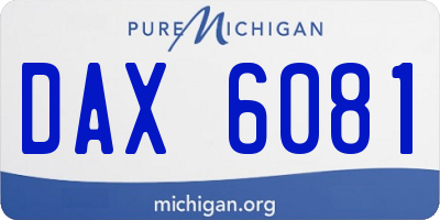 MI license plate DAX6081