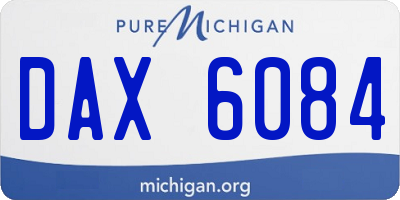 MI license plate DAX6084