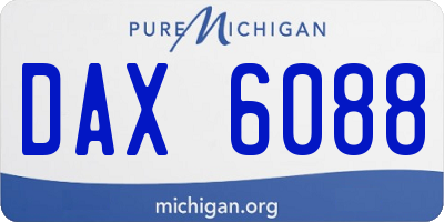 MI license plate DAX6088