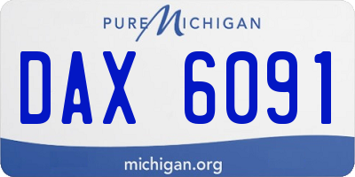 MI license plate DAX6091
