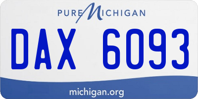 MI license plate DAX6093
