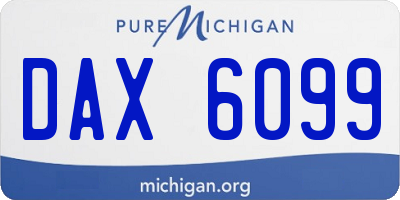MI license plate DAX6099