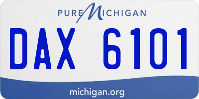 MI license plate DAX6101