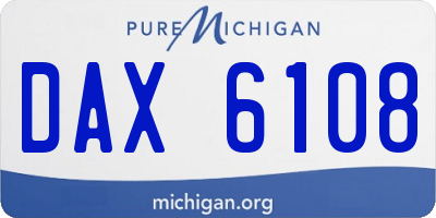 MI license plate DAX6108