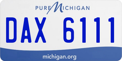 MI license plate DAX6111