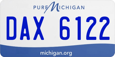 MI license plate DAX6122