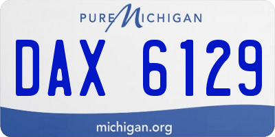 MI license plate DAX6129