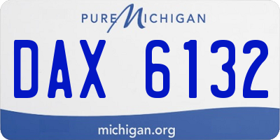 MI license plate DAX6132