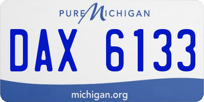 MI license plate DAX6133